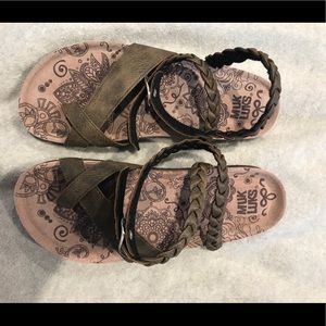 Olive green sandals- never worn.